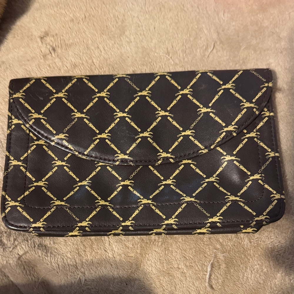 Brown and Gold Patterned Women's Clutch